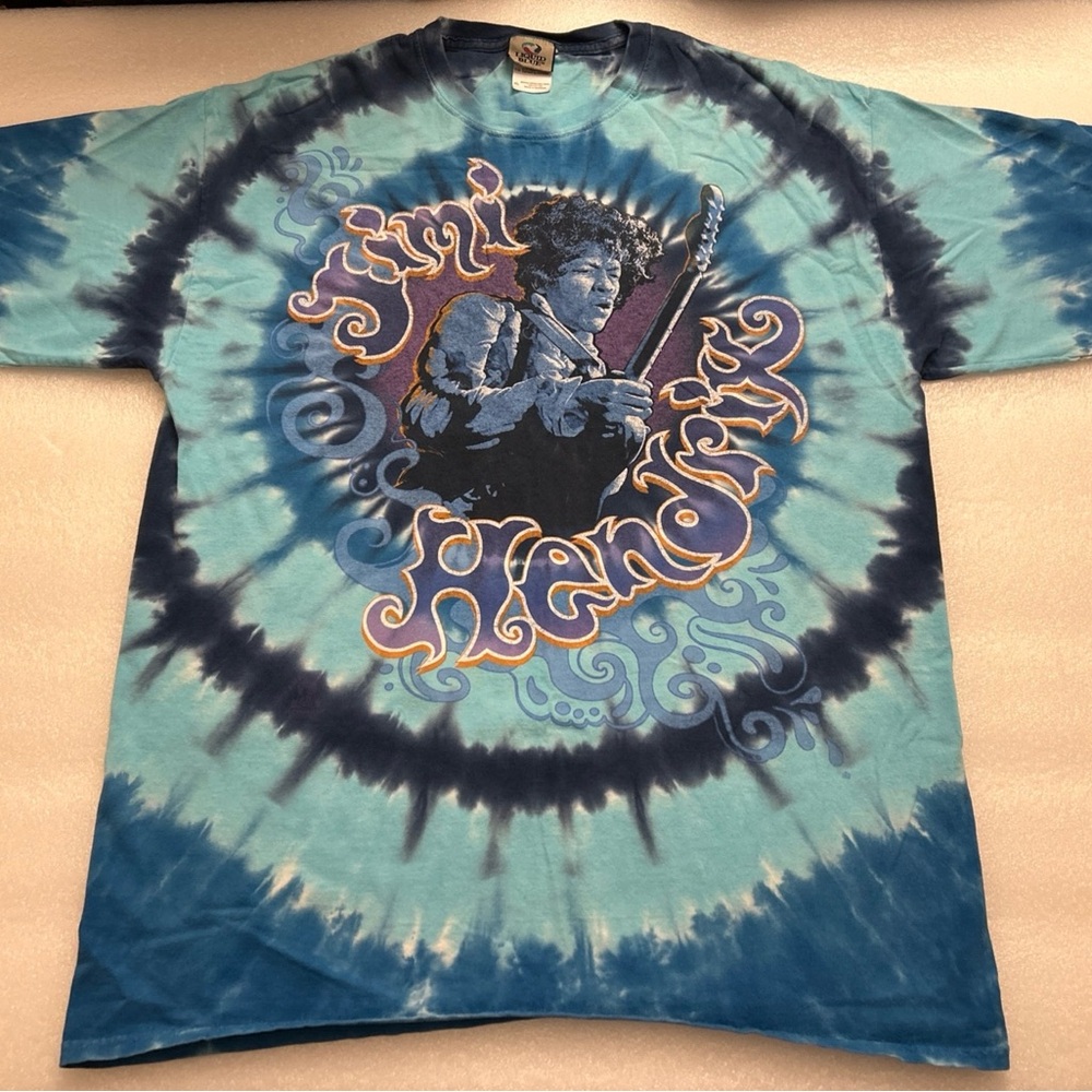 Jimi Hendrix - Liquid Blue - Tie Dye- XL- Blue, Purple, Orange- Purple Haze